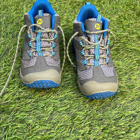Merrell Kids' Gray and Blue Hiking Boots - Picture 9 of 10